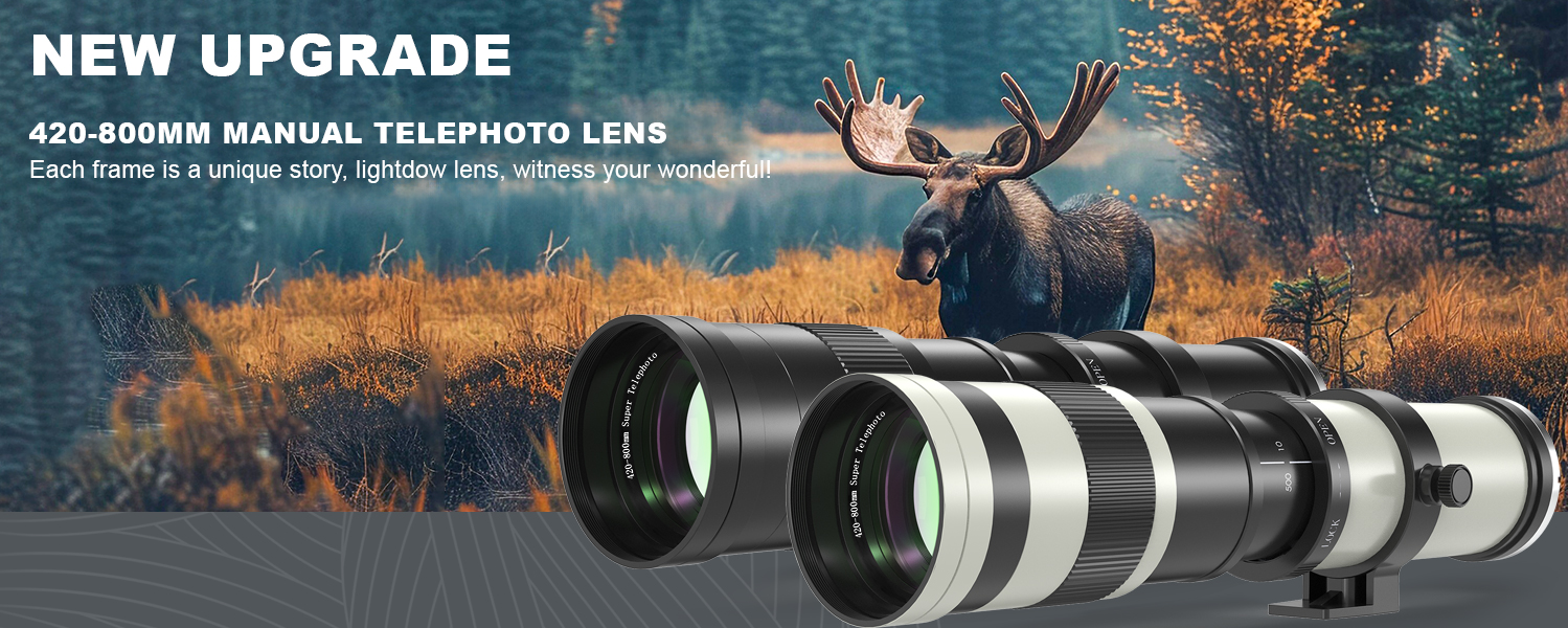 Lightdow 420-800 Mm F8.3 Teleobjetivo Para Canon EOS EF, Lente De