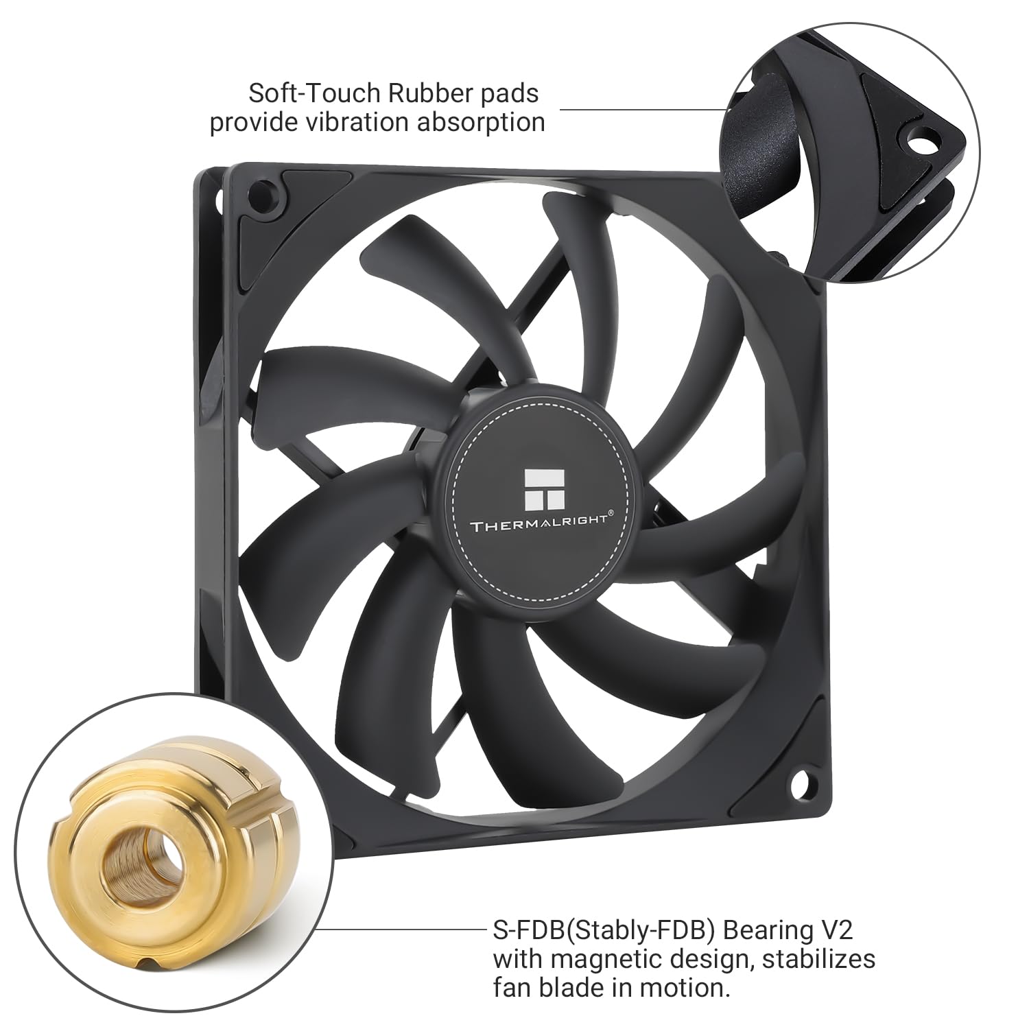 TL-9015 92 mm Slim Ventilateur, 2700RPM, Commande PWM, ventilateur de