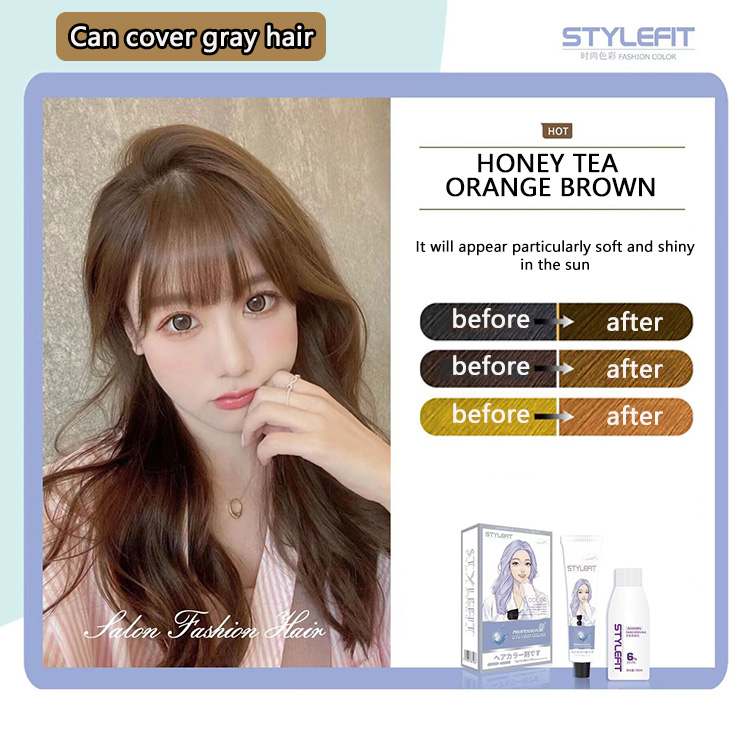 STYLE FIT hair dye ash gray ash brown pure plant essence, no bleaching ...