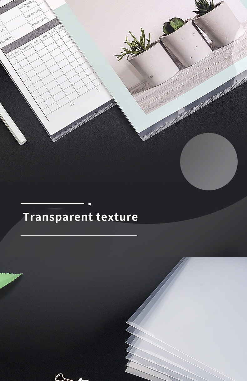 50PCS A4 L-shaped Folder Transparent File Classification Saving ...