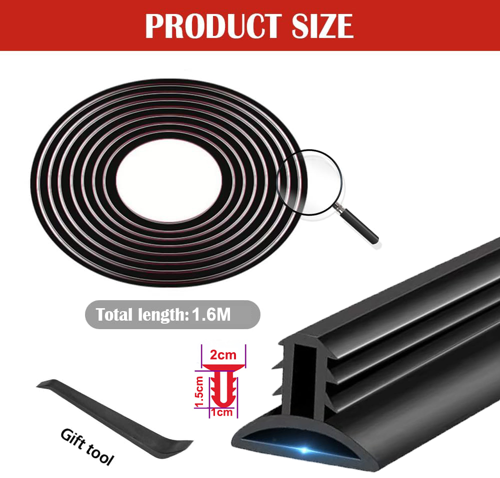 SEAMETAL Car Window Rubber Seal Strip 1.6meters Soundproof Dustproof