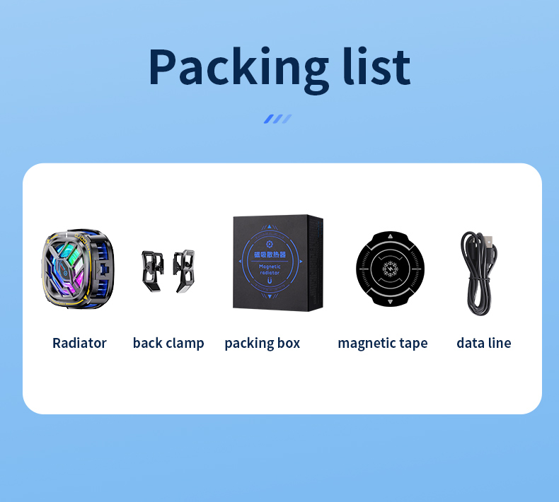 X76 2in1 Mobile Radiator Cooling Fan ThreeSpeed RGB Mobile