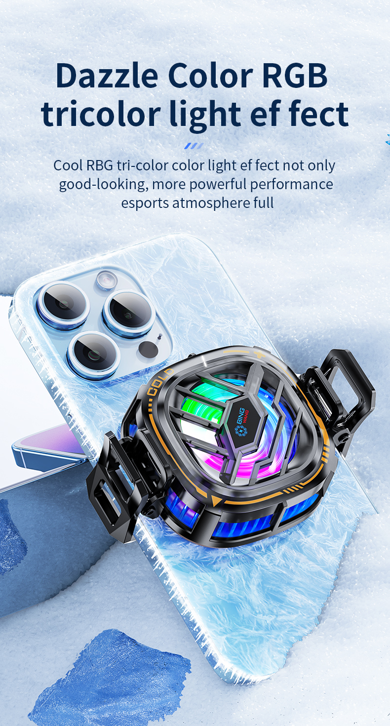 X76 2in1 Mobile Radiator Cooling Fan ThreeSpeed RGB Mobile