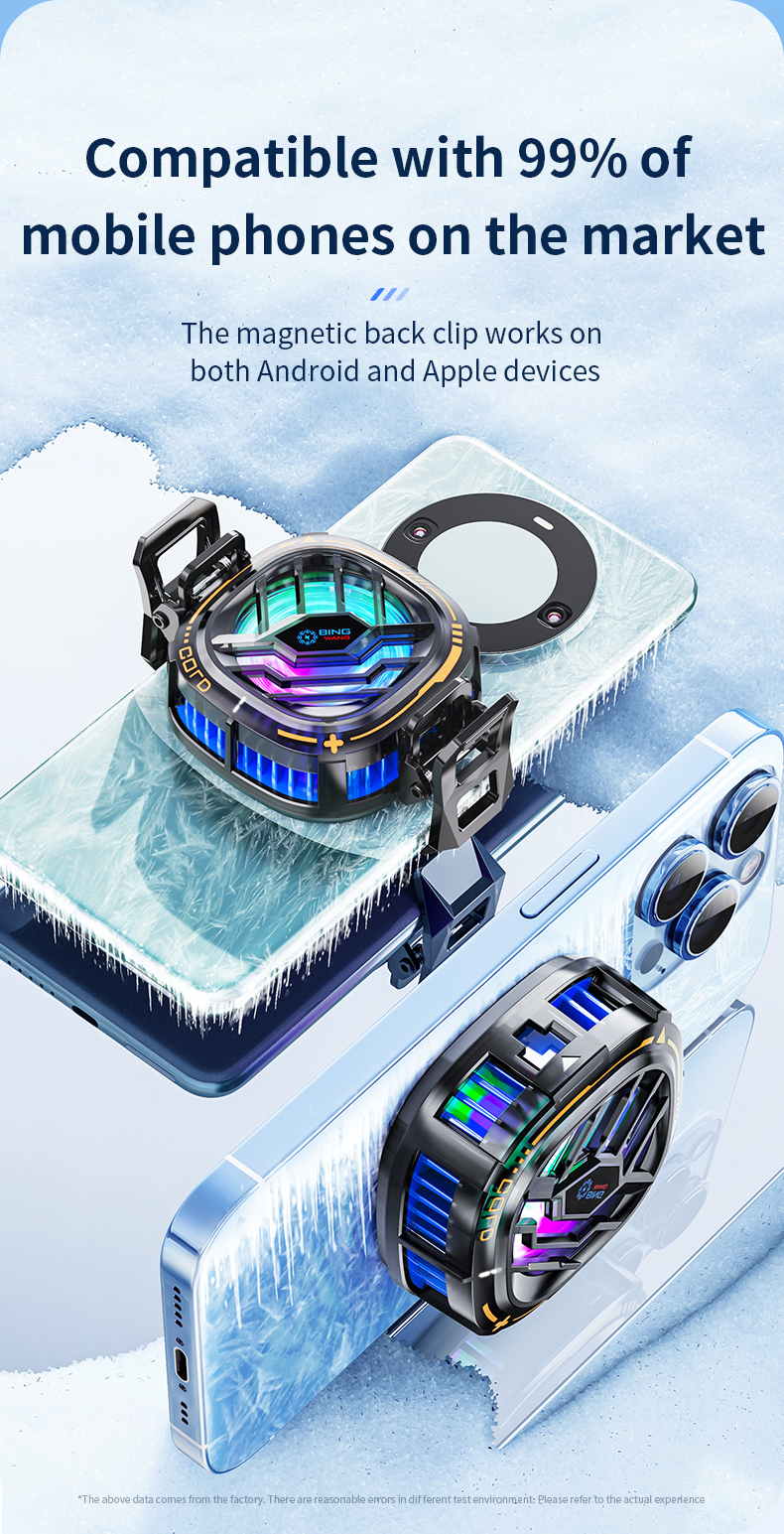 X76 2in1 Mobile Radiator Cooling Fan ThreeSpeed RGB Mobile