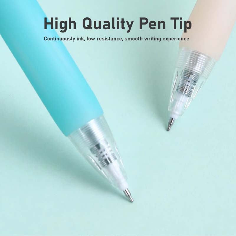 White Gel Pen 0.5mm ST Tip Press Pen Black Ink Retractable Sign Pen