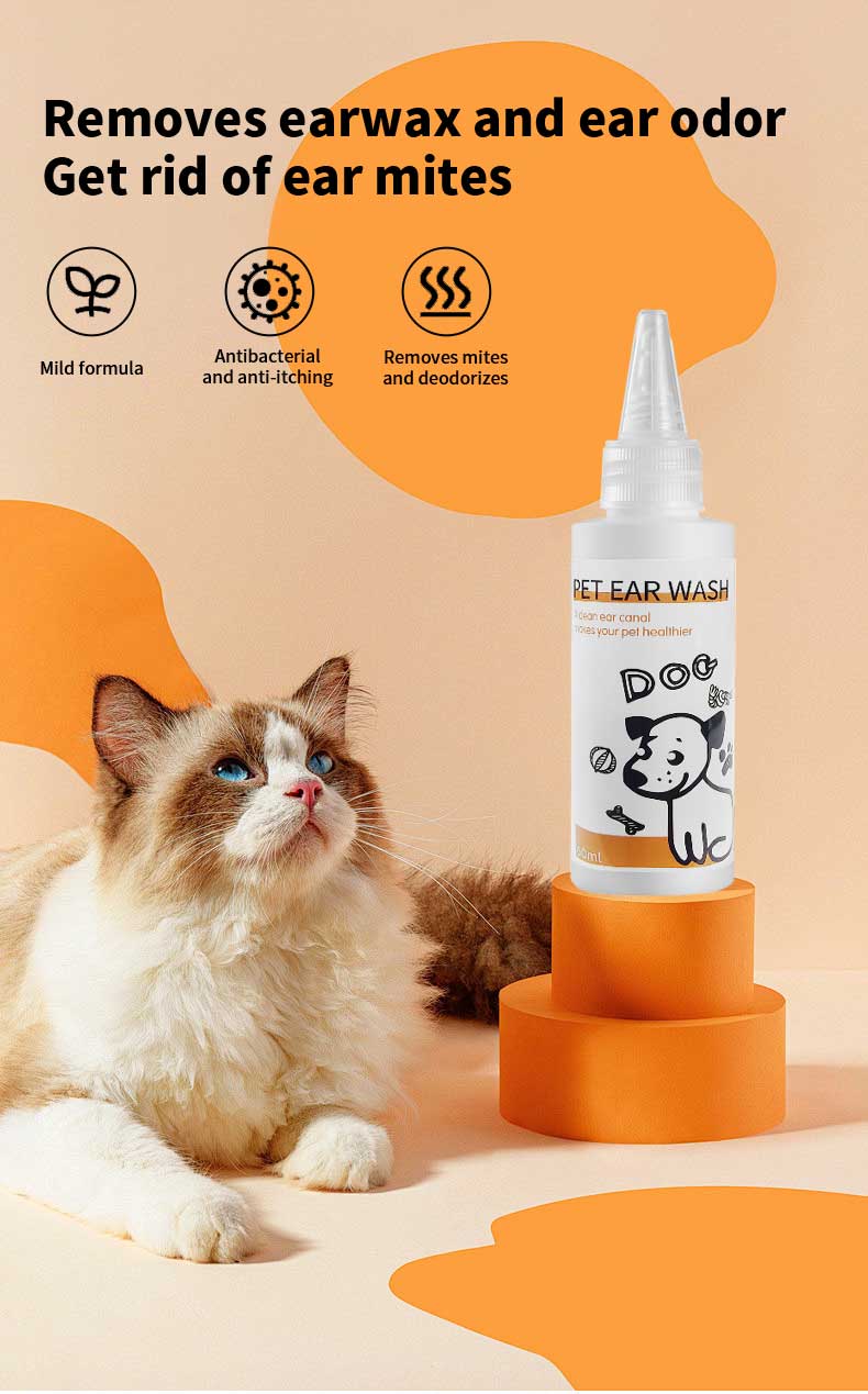 60ml Ear cleaner for dog remove odor from the ear canal ，inhibit