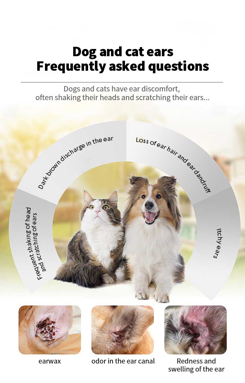 60ml Ear cleaner for dog remove odor from the ear canal ，inhibit