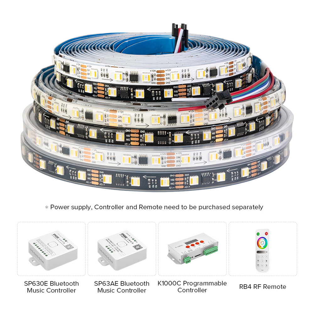BTF-LIGHTING WS2805 RGBCCT IC 5-in-1 LED Strip DC 24V 60LEDs/m LED ...