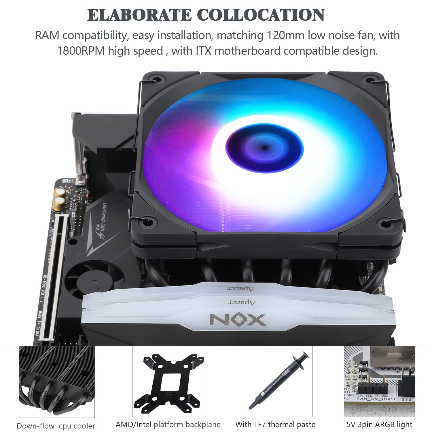 Thermalright AXP120-X67 ARGB CPU Air Cooler 6 Heat Pipes Low Profile ...