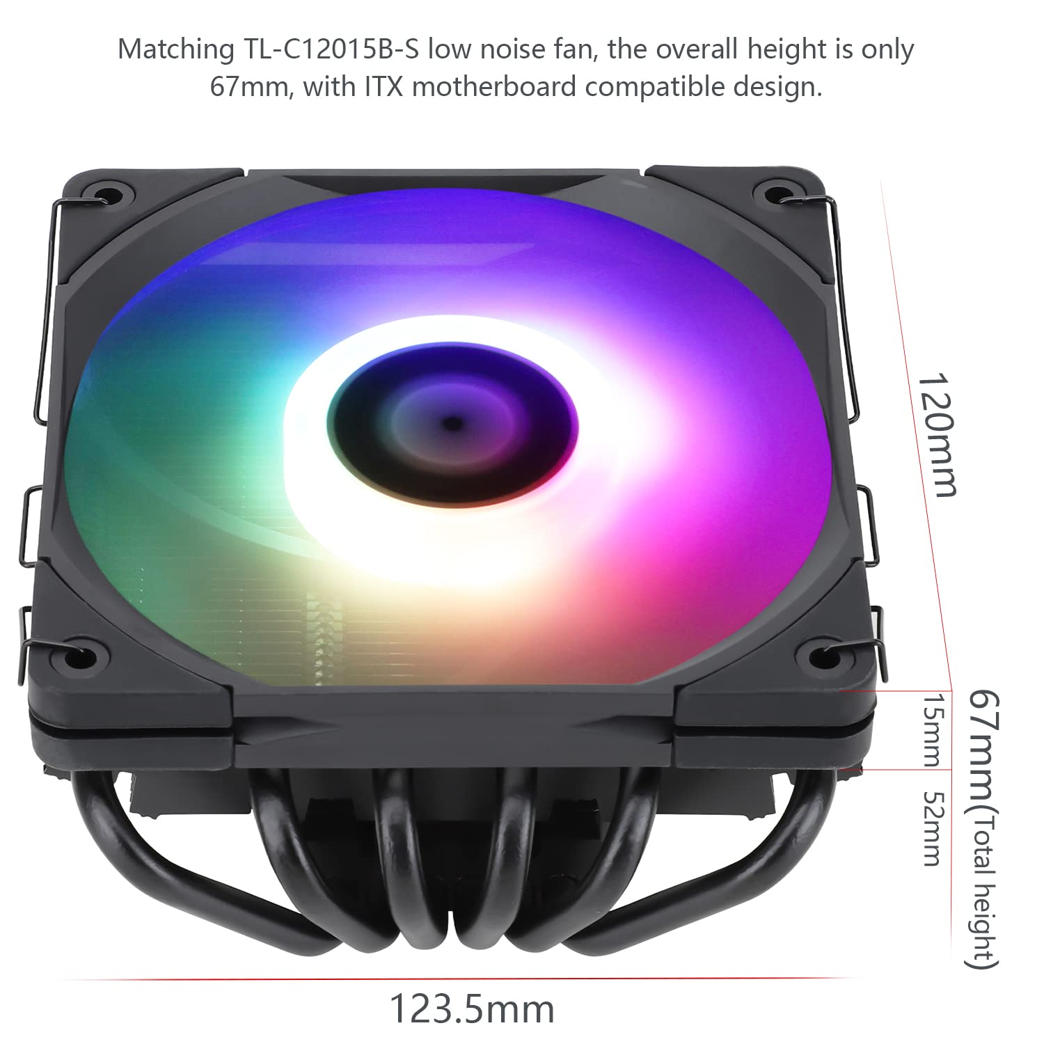Thermalright AXP120-X67 ARGB CPU Air Cooler 6 Heat Pipes Low Profile ...