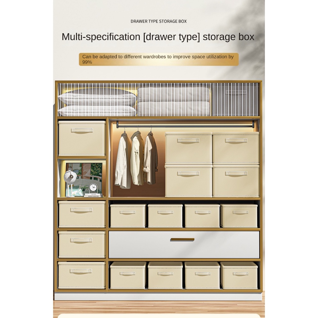 Steel Frame Cation Storage Box Folding Clothes Sorting Box Bedroom ...