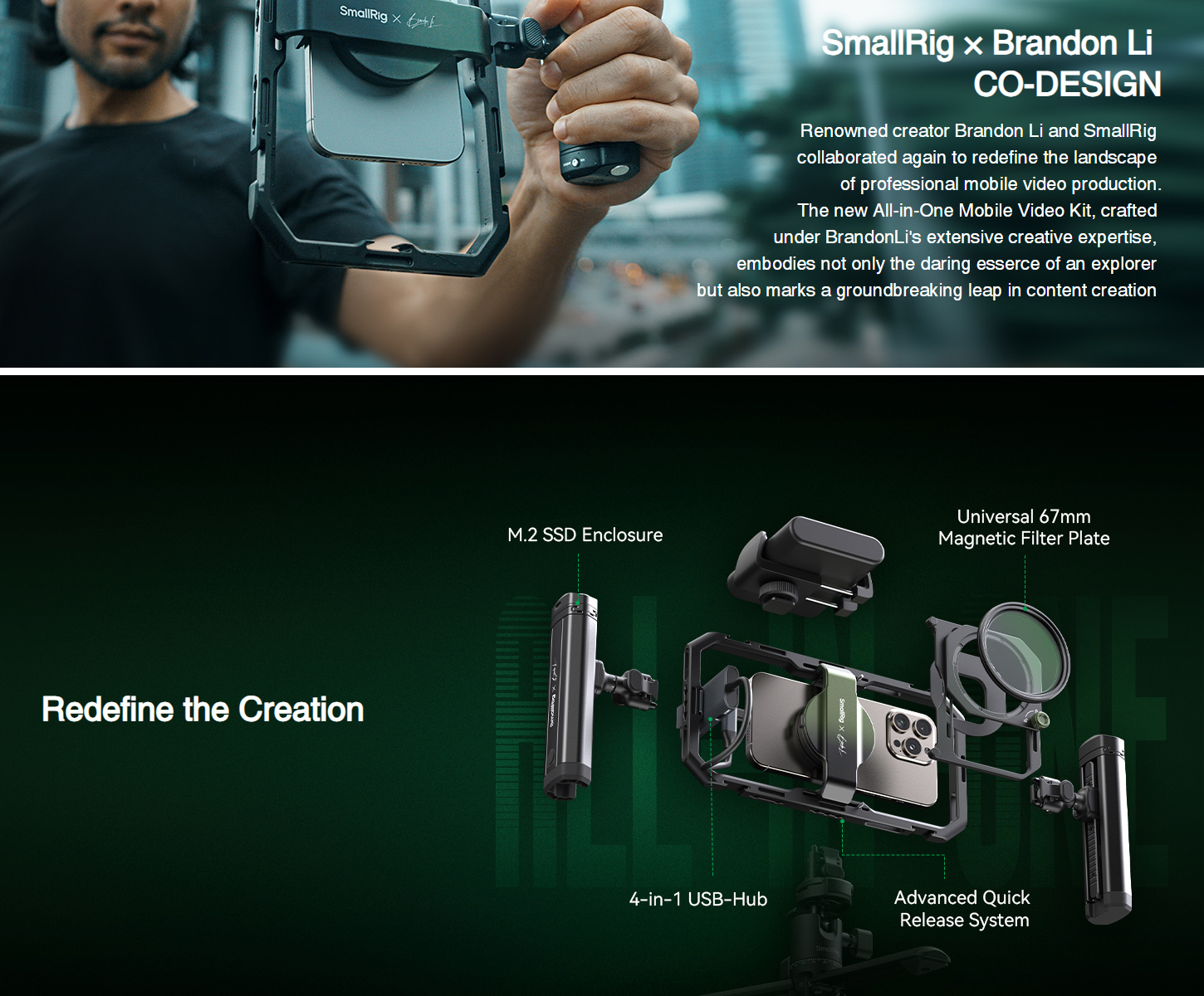 SmallRig x Brandon Li All-in-One Universal Mobile Video Professional ...
