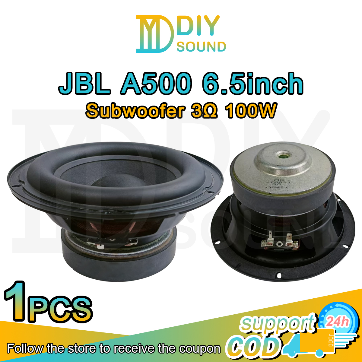 DIYSOUND JBL 6.5 inch Speaker 3Ω 100W 6.5 inch Subwoofer Audio Speaker