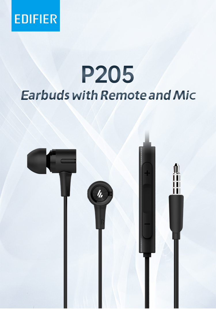 Edifier P205 in-ear headphones with remote and microphone | Shopee ...