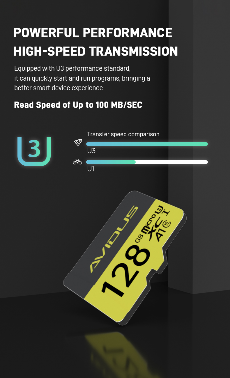AVIDUS Micro SD Card 16GB 32GB 64GB 128GB Universal U3 TF Card For CCTV ...
