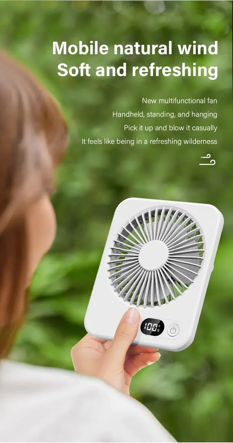 Desk Fan, Portable USB Rechargeable Fan, 180° Tilt Folding Personal Fan ...