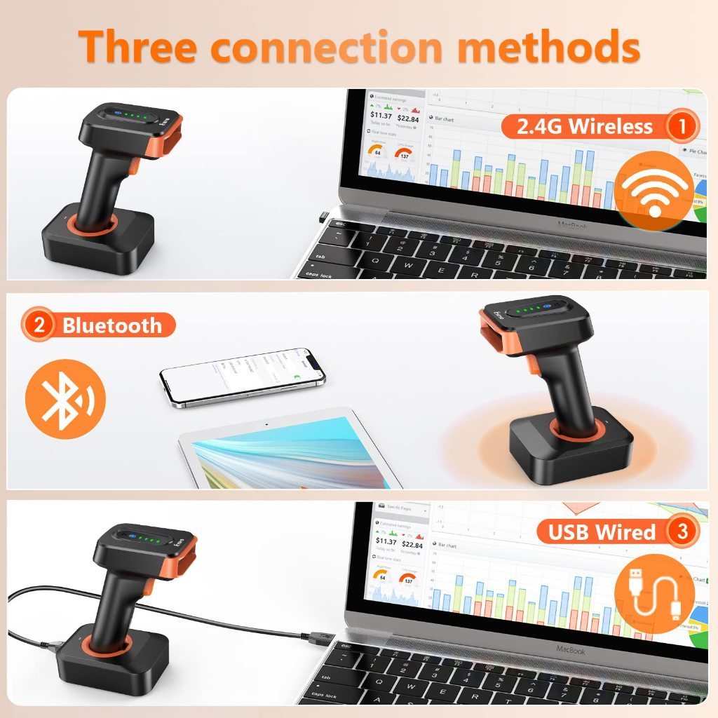 [Local stock]Eyoyo wireless barcode scanner Bluetooth USB Wired 2.4G ...