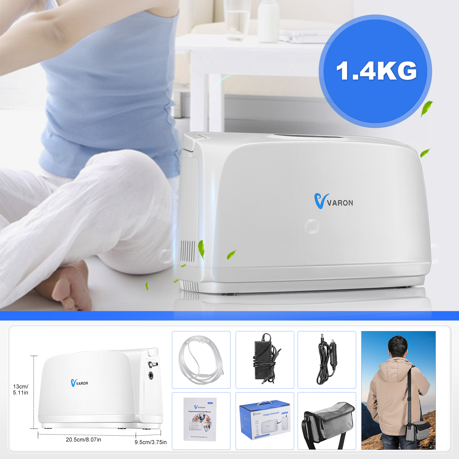 【Local Warehouse+COD】VARON 1 Full Set Oxygen Concentrator, Oxygen ...