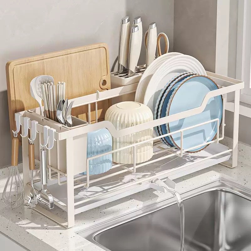CHIT Dish Rack with Drip Plate Rotatable Drain Rack Stainless Dish ...