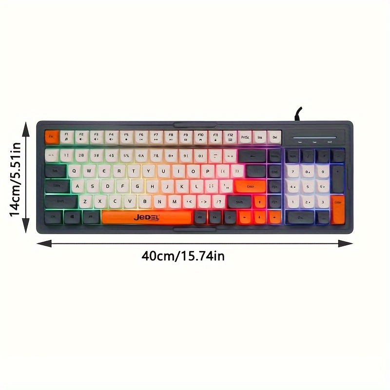 Wired Usb Office Keyboard, Color Mechanical Keyboard With Adjustable