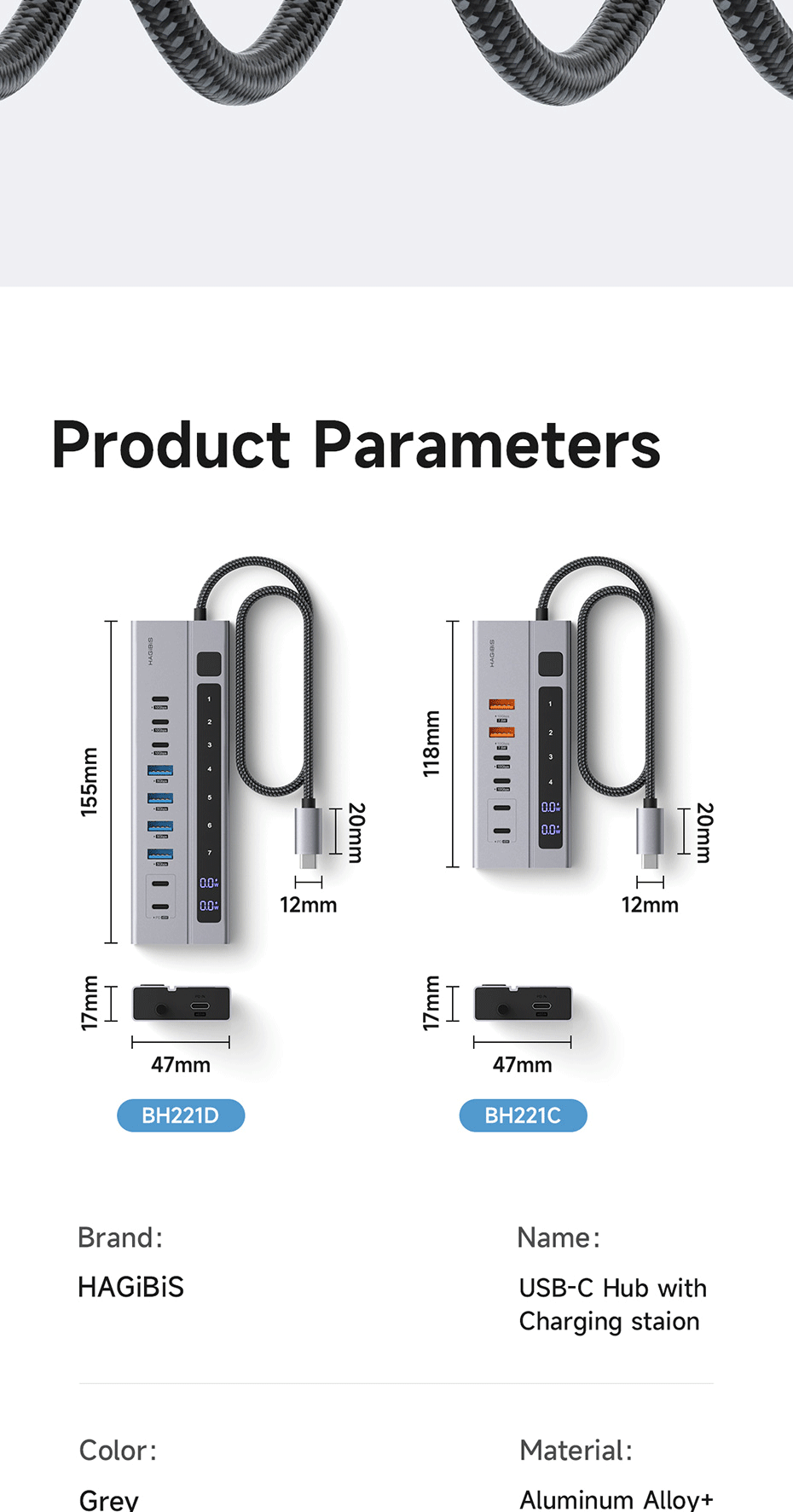 Hagibis USB C HUB Type-C Docking Station Individual On/Off Switches ...