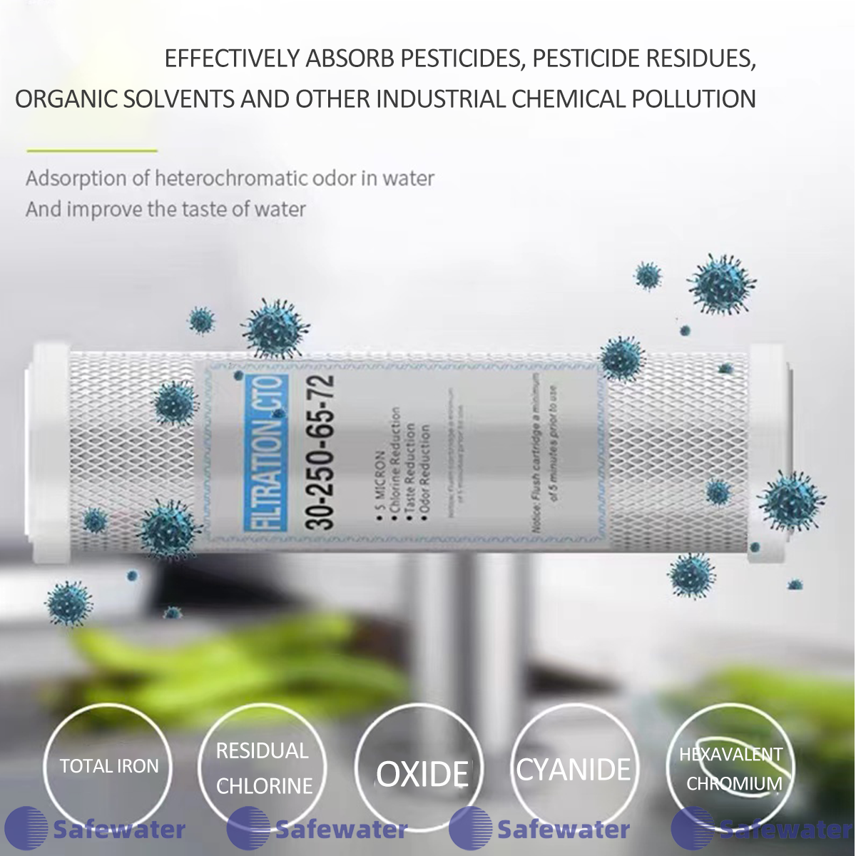 CTO Activated Carbon Filters Plug-in Type- 10 inches 3 Stage Filters ...