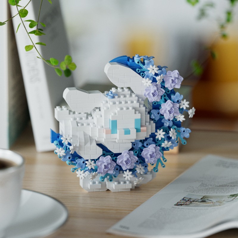 Moon Doll Flower Building Block Bricks Toy Assembly Particle Children ...