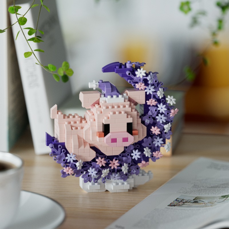 Moon Doll Flower Building Block Bricks Toy Assembly Particle Children ...