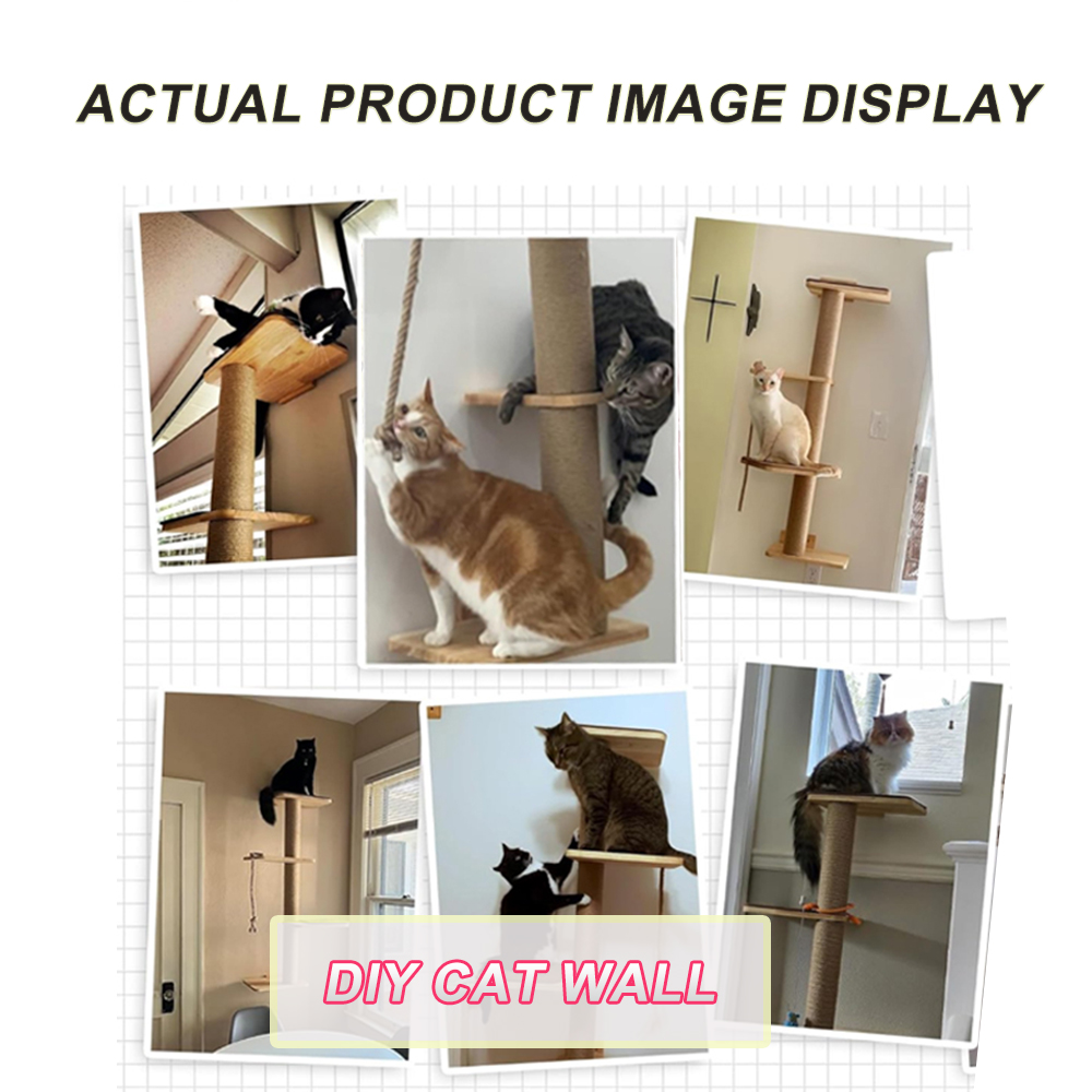 ROYA Tall Cat Tree 6 Tier Floor to Ceiling Cat Tower solid wood Cat ...