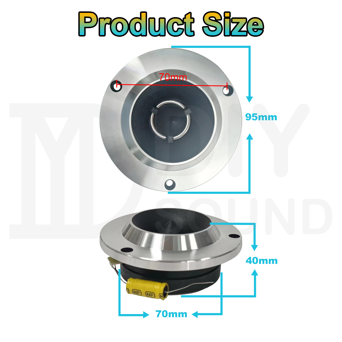 DIYSOUND 4Ω 300W 98dB 4 inch Speaker Tweeter 300 Watts Free Capacitor ...