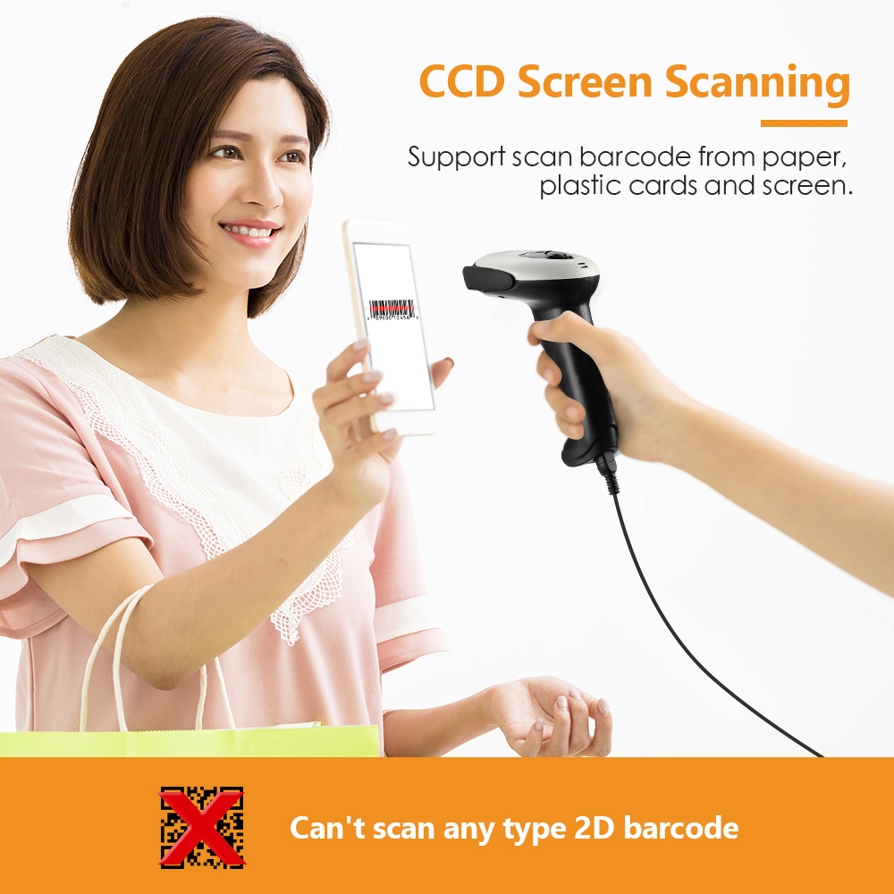 Evnvn Handheld 1DBarcode Scanner CCD Screen Scanning 3IN1 Via Bluetooth ...