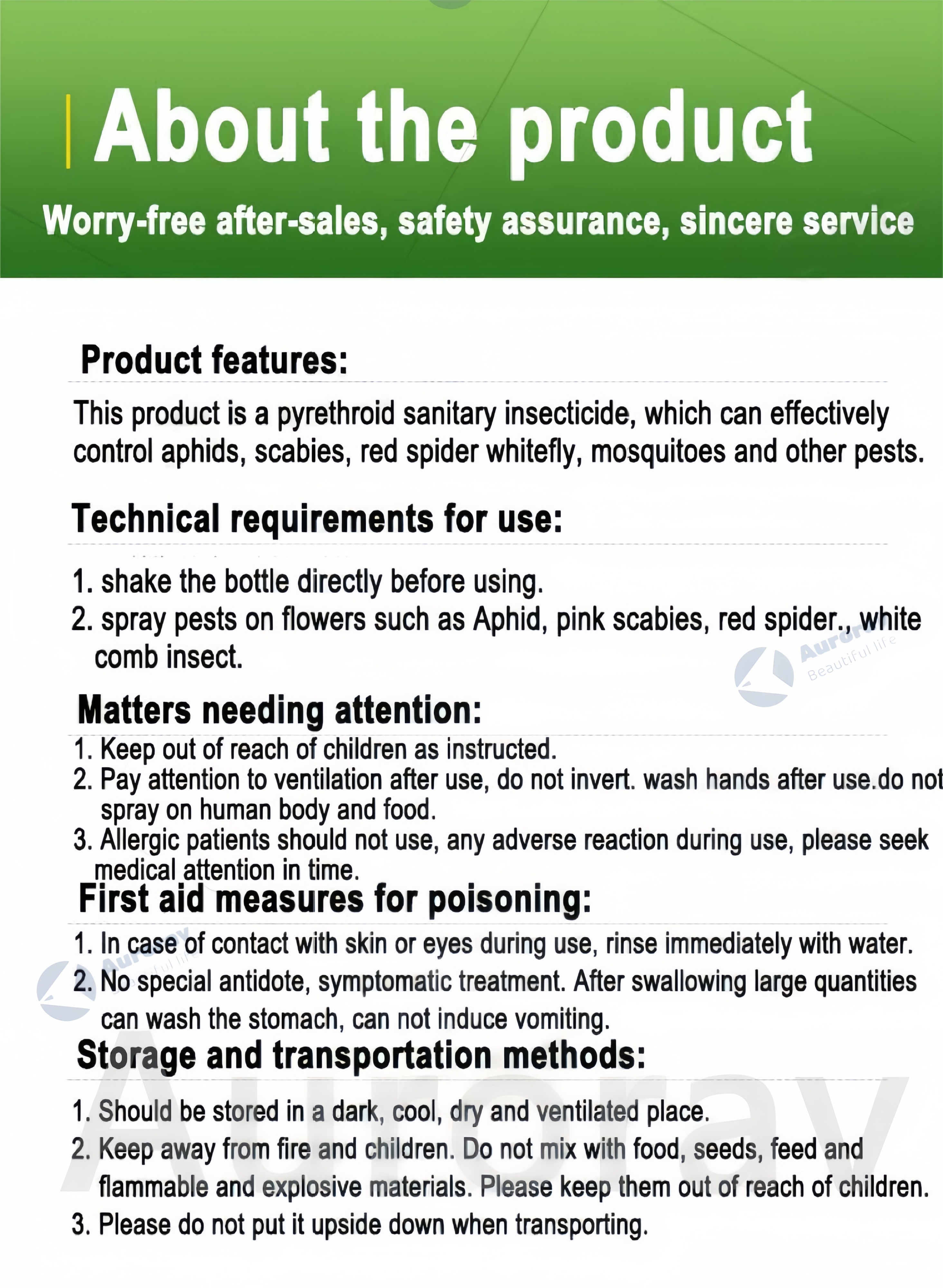 Plant Organic Insecticide Insecticide for Vegetables Pesticides for ...