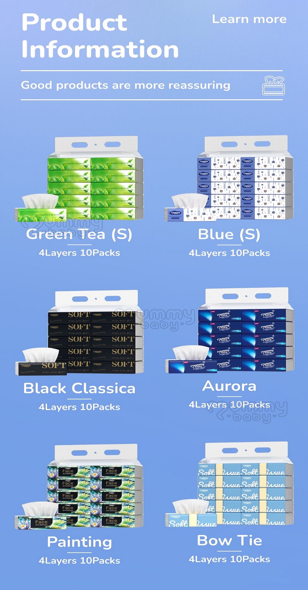 8 packing Tissue Facial Tissue order Tissue 4-Ply Facial Tissue Car ...