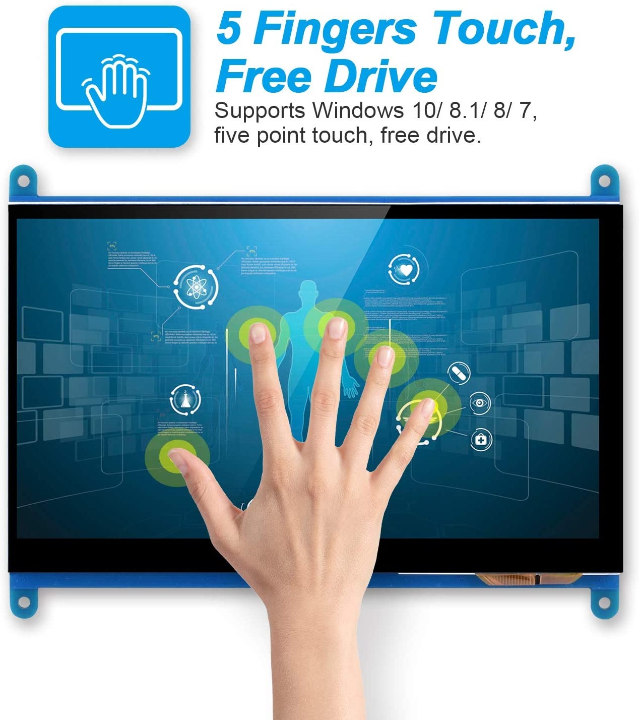 7 Inch LCD DIY HDMI Display Screen 1024x600 Ultra HD Display Screen ...