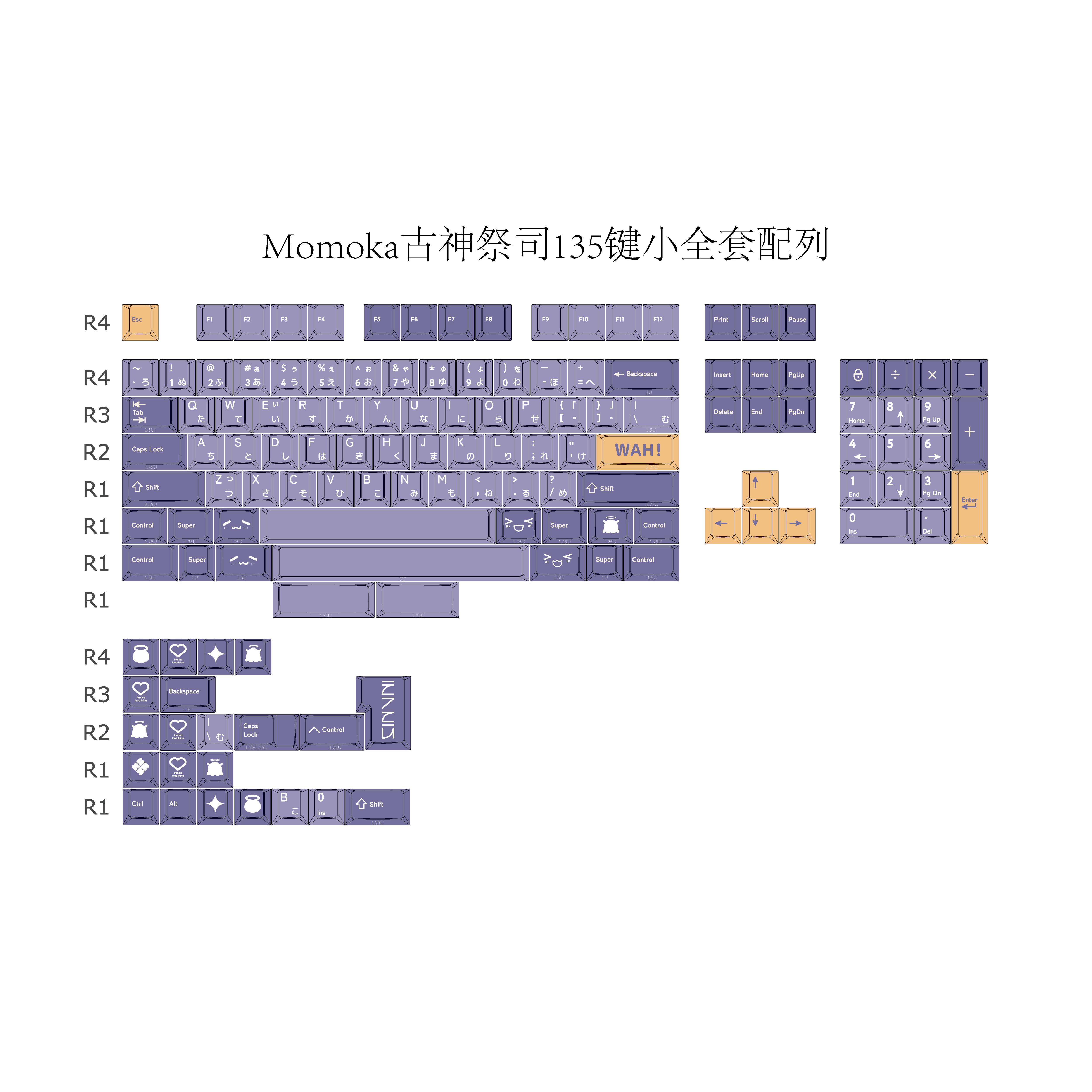 135 Keys Momoka Keycaps Cherry Profile Dye Sublimation Keycap For MX ...