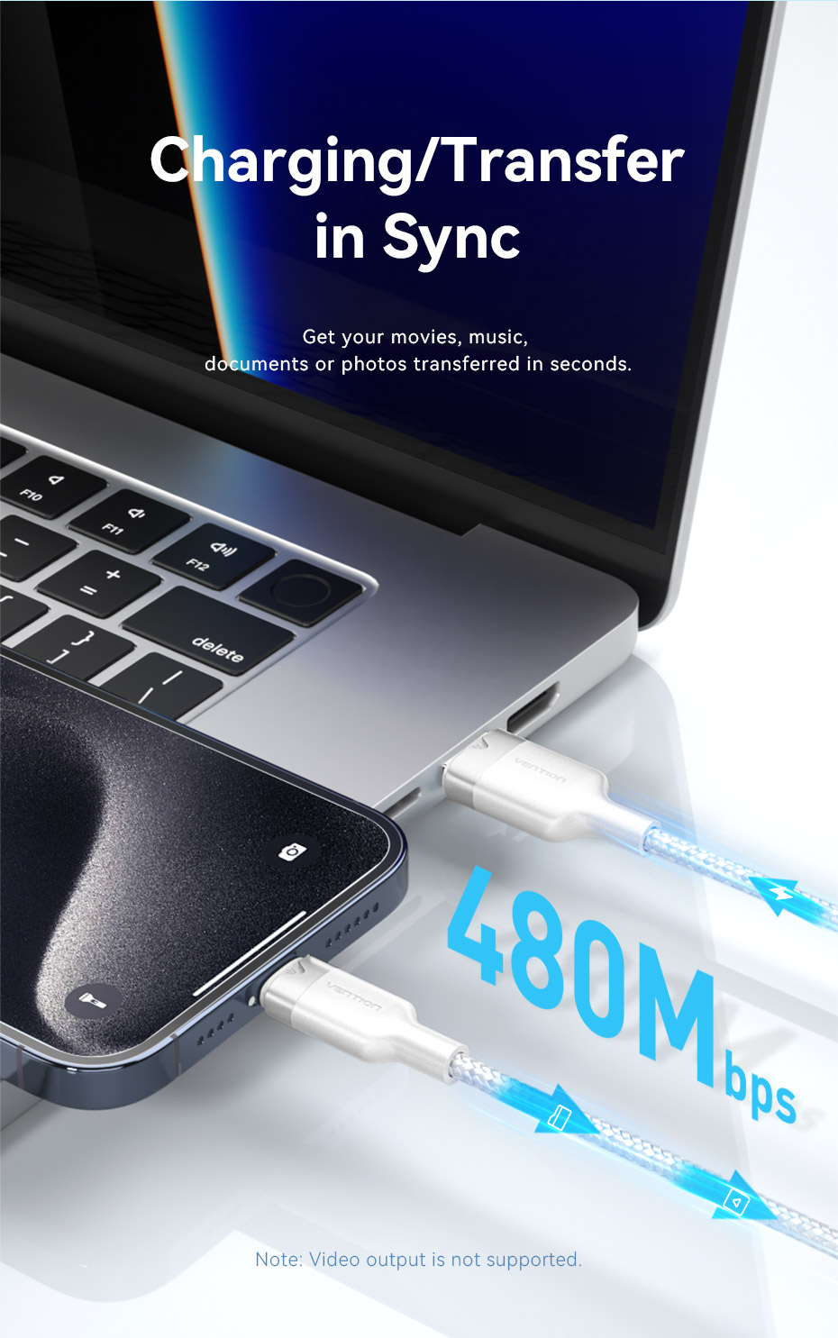 Vention USB A To USB Type C Cable 6A Quick Fast Charging 480Mbps ...