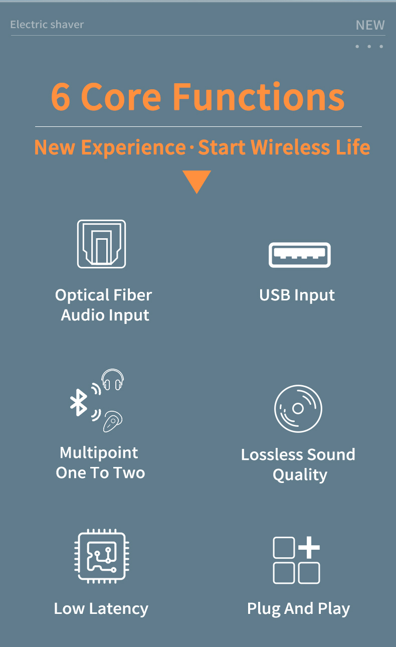 DISOUR USB Optical Bluetooth Audio Transmitter Low Latency Stereo Music ...