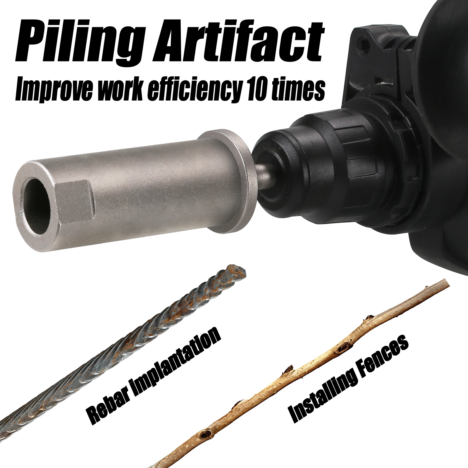 19mm Durable 40CrMo SDS PLUS Shank Removable Ground Rod Driver For