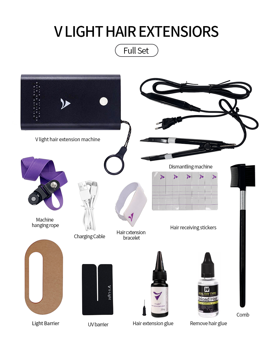 Original V Light Technology Hair Extension Wig Hair Piece Real Hair