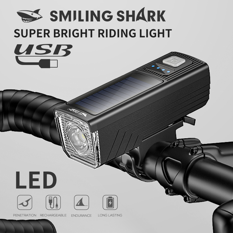 SmilingShark QXD418 LED Solar Bike Light Super Bright with Trumpet