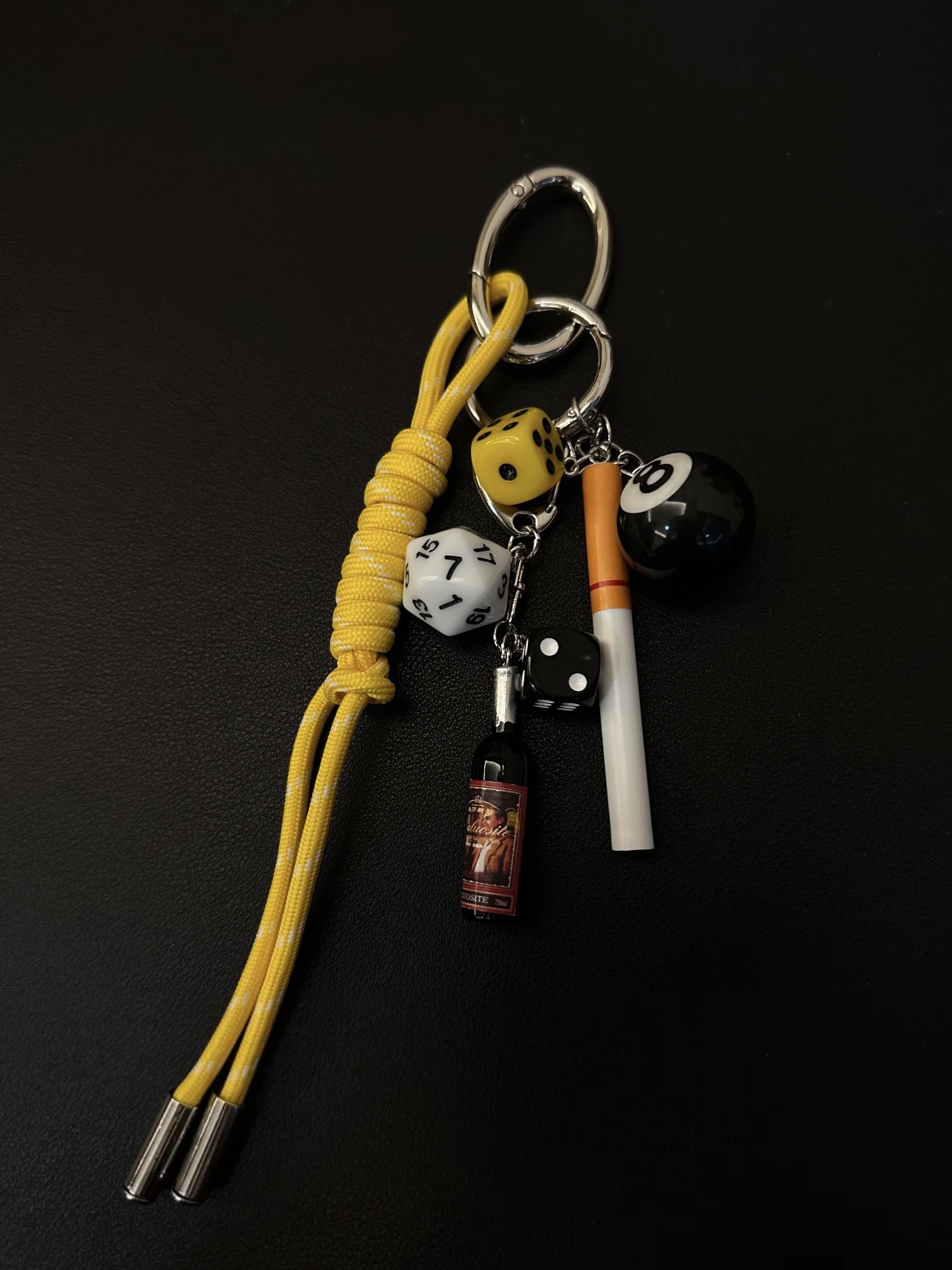 Porte-clés Vintage En Métal Avec Dés - Accessoire De Sac Ou Voiture Unisexe, Neuf Avec étiquettes