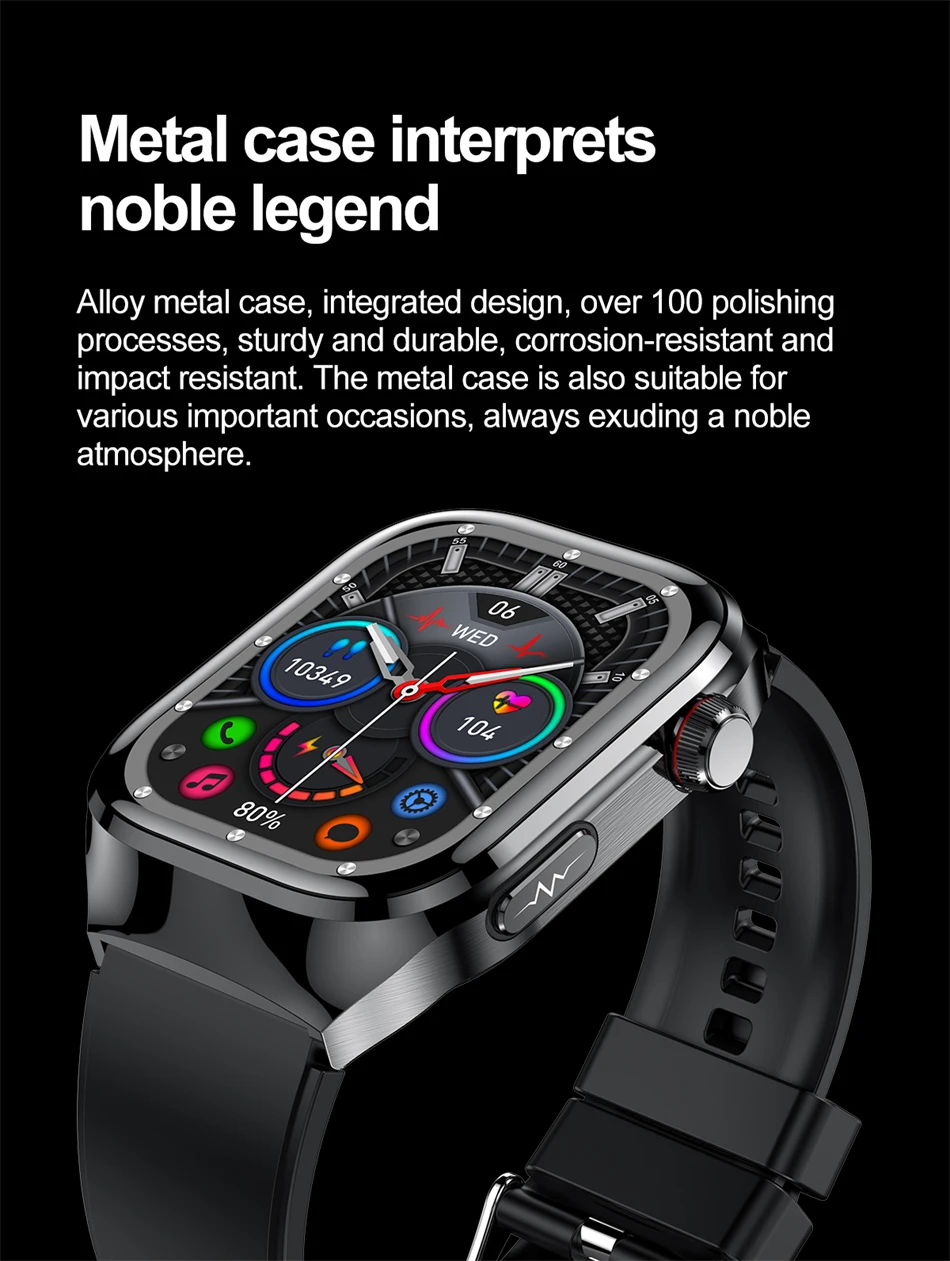 2024 New Uric Acid Blood Fat Smartwatch ECG Blood Glucose Heart Rate