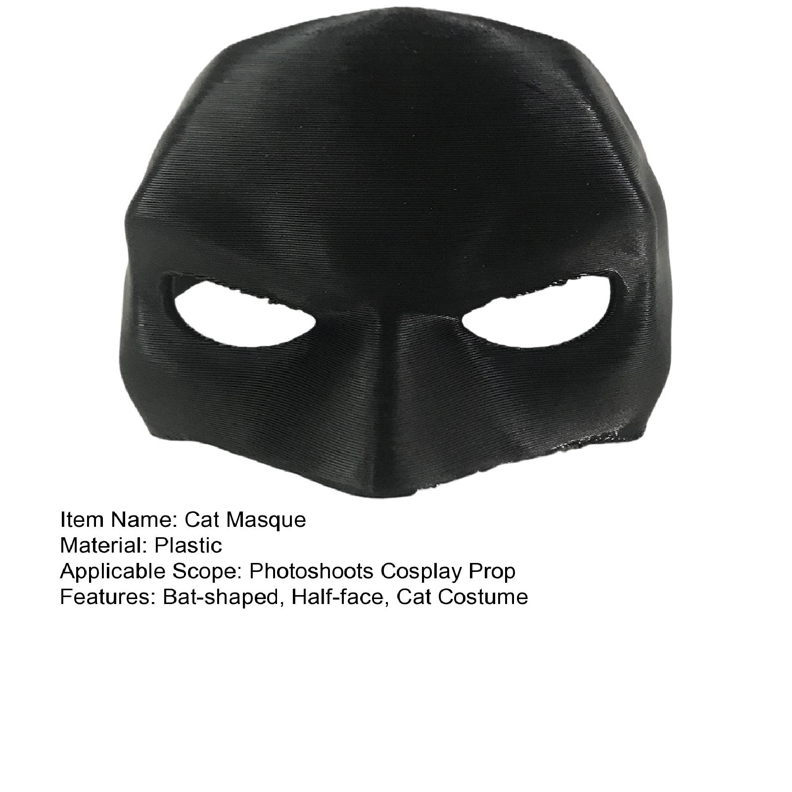 COD Cat Mask Halloween Black Half Face Pets Mask Bat Inspired Mask with ...