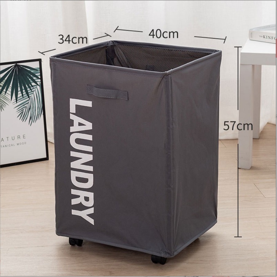 Laundry Basket with Wheel Oxford Dirty Clothes Basket Large Capacity