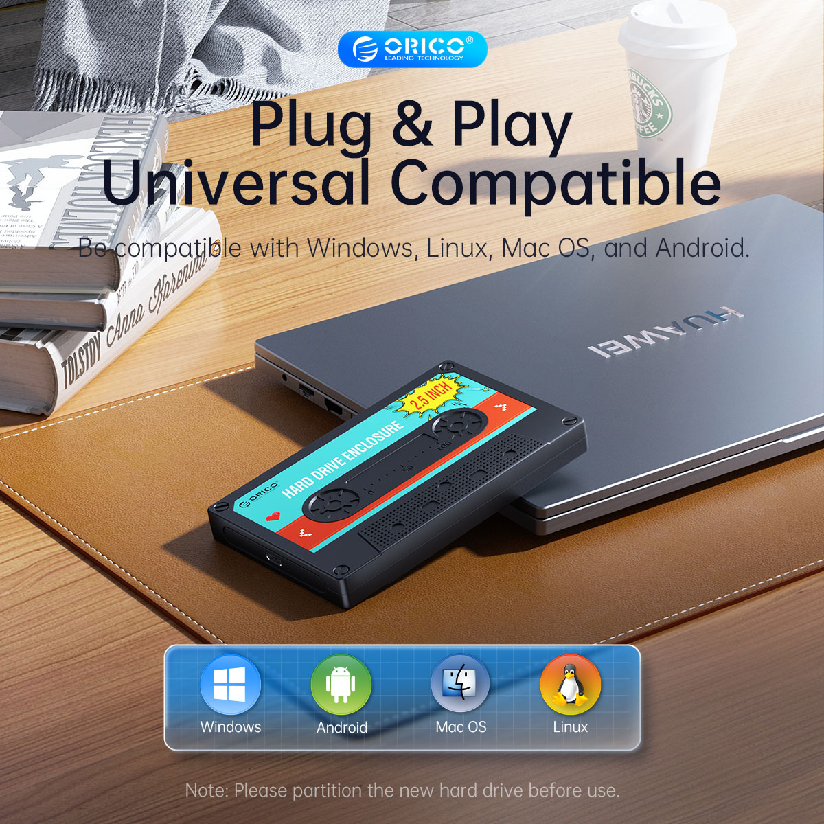 ORICO Hard Drive Case USB3.0 HDD Enclosure External Transparent HDD ...