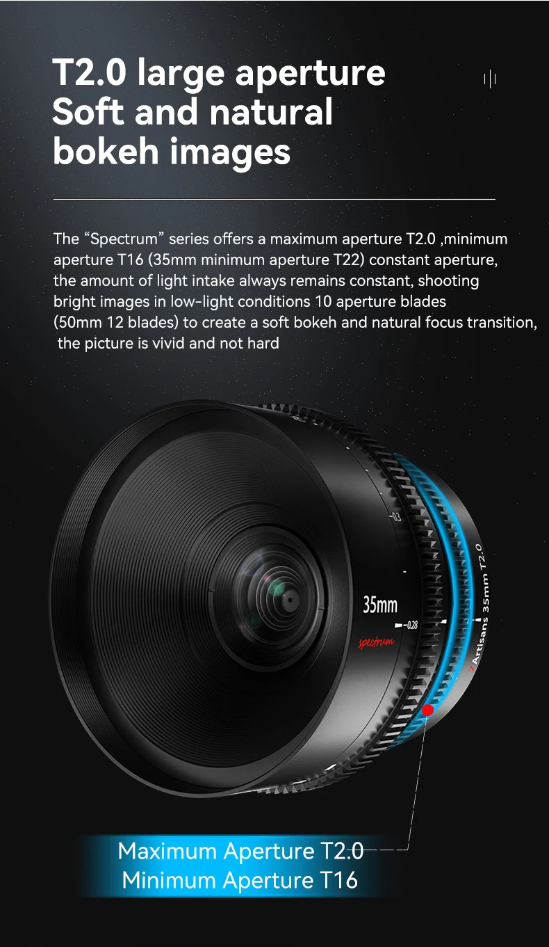 Obiettivo Cine 7artisans 85mm T2.0 Per Canon RF - Full Frame, Messa A Fuoco Manuale