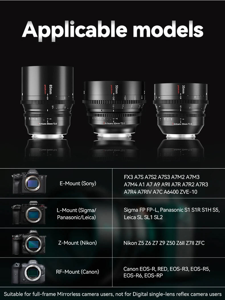 7artisans 35mm Cine Objektiv Für Sony E Mount – Manueller Fokus, Blende T2.0, Vollformat