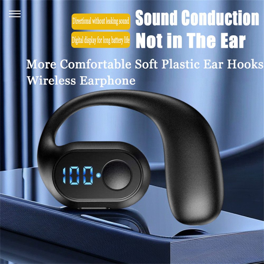 Wireless Bluetooth Earphone Single Wireless Earphones Air Conduction  OWS Headphone HiFi Ear-Hook Music Sports Noise Cancel Headset For All