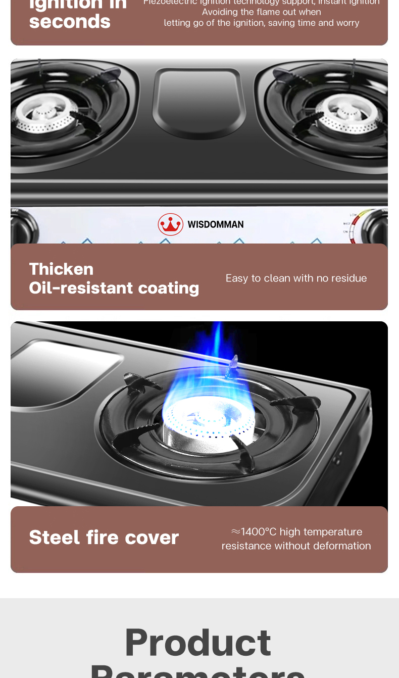 Exquisite Home Cooking with Our 5.2KW Gourmet Gas Stove Kitchen gas