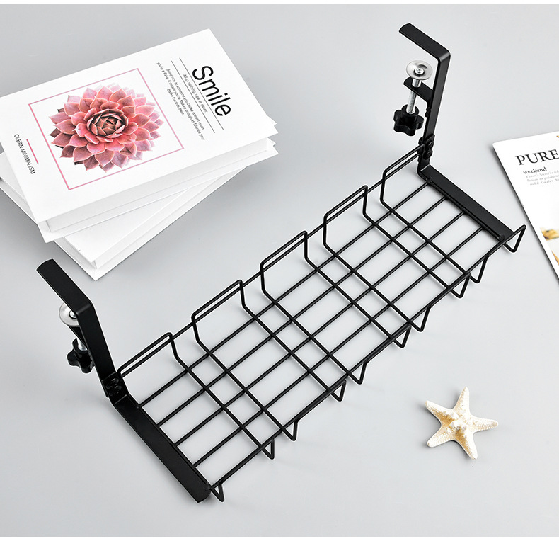 Under Table Storage Rack Cable Tray Desk Cabel Management Socket Holder ...